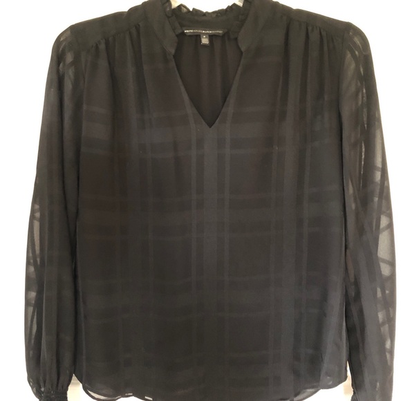 White House Black Market Dressy Black Top - Picture 2 of 9